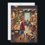 Cartes Pour Fêtes Annuelles Atelier magique père Noël<br><div class="desc">Entrez dans l'atelier enchanteur de Père Noël, où la chaleur de Noël prend vie. Cette scène capte le coeur de la saison des Fêtes avec le Père Noël et ses elfes diligents qui fabriquent des jouets par la lueur de la lumière douce des bougies. Entouré de poutres en bois rustiques,...</div>