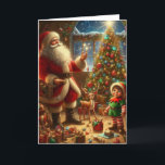 Cartes Pour Fêtes Annuelles Atelier père Noël<br><div class="desc">Père Noël entouré de ses aides dans son atelier de Noël en Laponie</div>