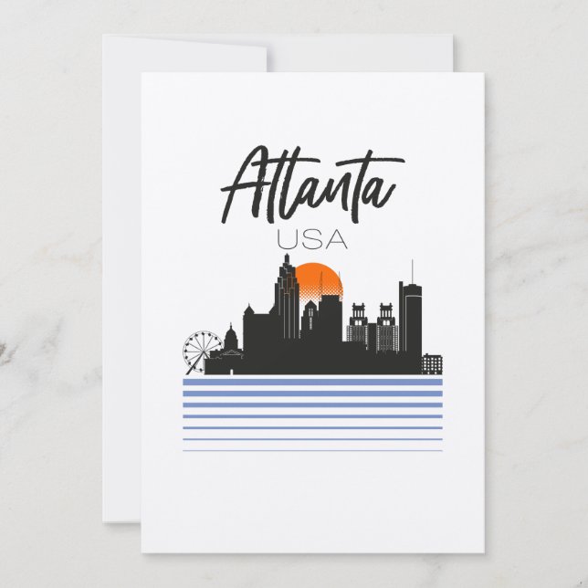 Cartes Pour Fêtes Annuelles Atlanta, États-Unis, Skyline (Devant)
