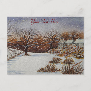 Cartes Pour Fêtes Annuelles atmosphère noël ruatique chalets neige scène