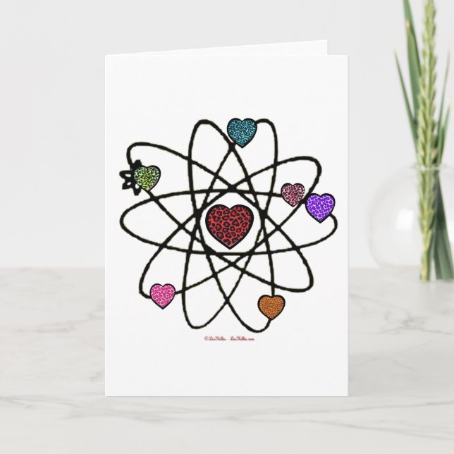 Cartes Pour Fêtes Annuelles Atomic Saint-Valentin Cœurs Imprimé Léopard (Devant)