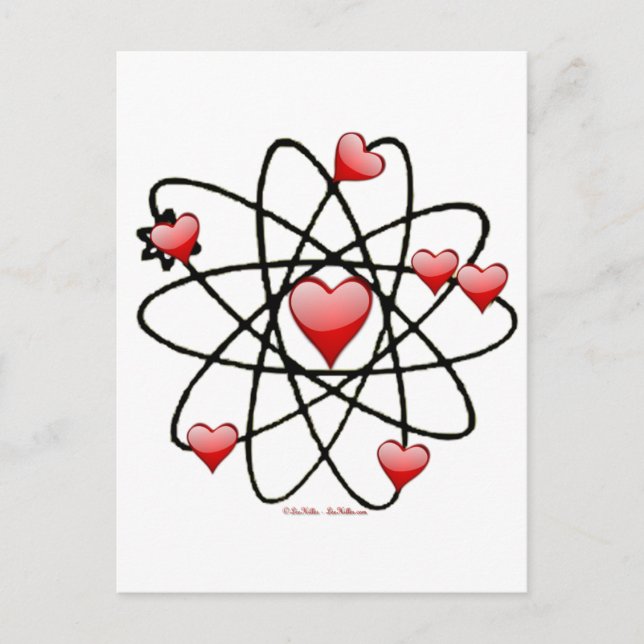 Cartes Pour Fêtes Annuelles Atomic Saint-Valentin Cœurs Rouges (Devant)