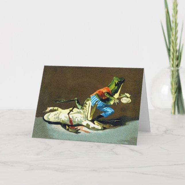 Cartes Pour Fêtes Annuelles Attaque à la grenouille (Devant)