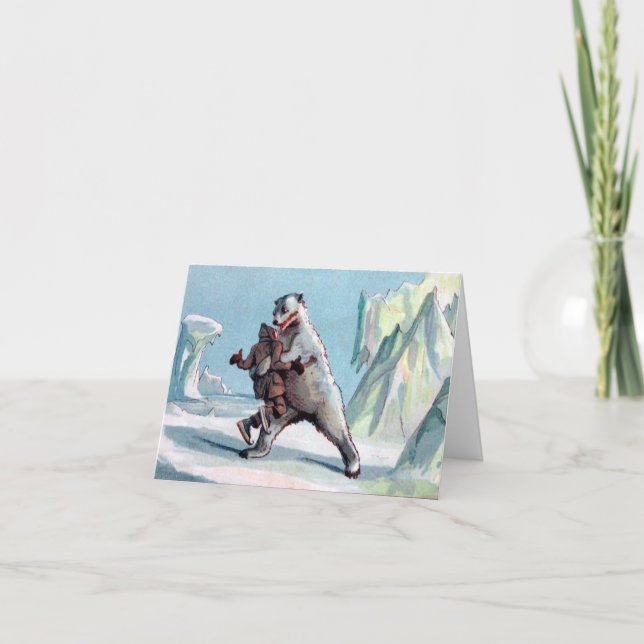 Cartes Pour Fêtes Annuelles Attaque à l'ours (Devant)