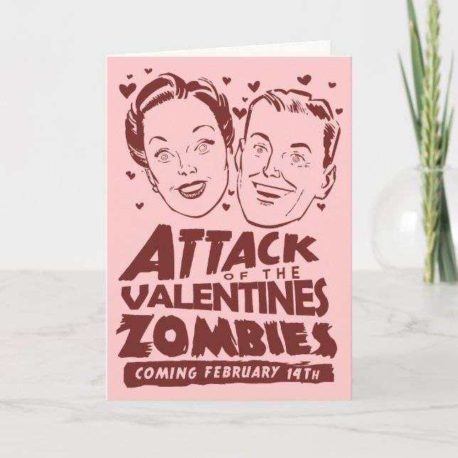 Cartes Pour Fêtes Annuelles Attaque des zombis de Valentines (Devant)