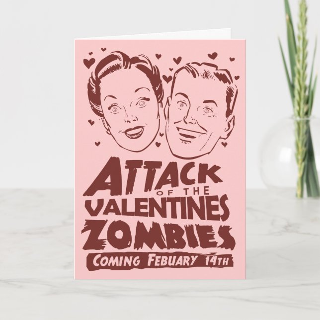 Cartes Pour Fêtes Annuelles Attaque des zombis de Valentines (Devant)