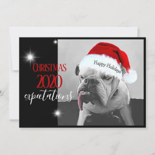Cartes Pour Fêtes Annuelles Attentes de Noël 2020, Huey dans chapeau de Santa.