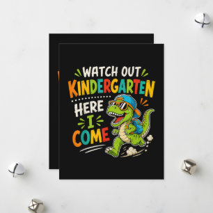 Cartes Pour Fêtes Annuelles Attention maternelle j'arrive Dino