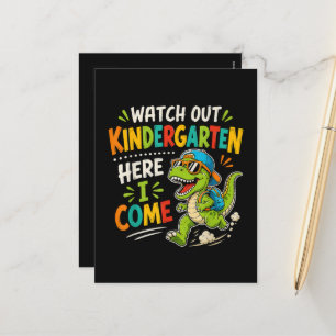 Cartes Pour Fêtes Annuelles Attention maternelle j'arrive Dino