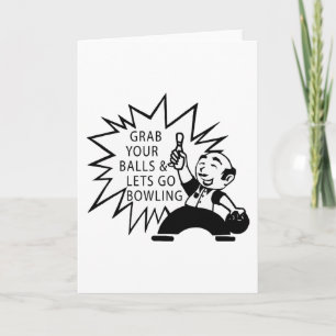 Cartes Pour Fêtes Annuelles Attrapez vos boules et laissez aller Bowling