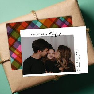 Cartes Pour Fêtes Annuelles Au-dessus de tous l'amour Moderne Photo Plaid Noël