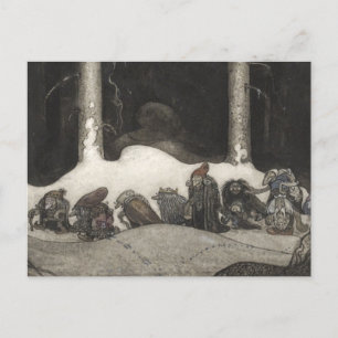 Cartes Pour Fêtes Annuelles Au Night Christmas, 1913 par John Bauer