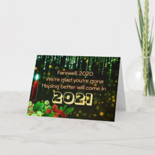Cartes Pour Fêtes Annuelles AU REVOIR 2020   Meilleur 2021   Bonne Année