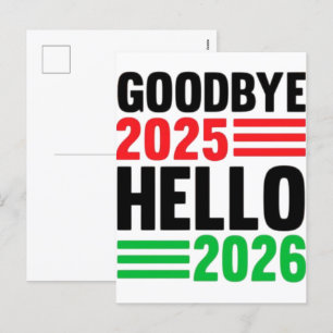 Cartes Pour Fêtes Annuelles Au revoir 2025 Bonjour 2026 - Célébrer une étoile 