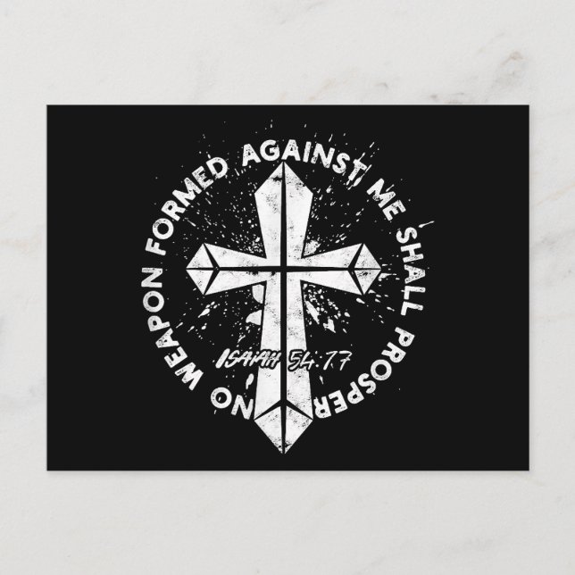 Cartes Pour Fêtes Annuelles Aucune arme formée contre moi ne prospérera la foi (Devant)