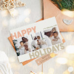 Cartes Pour Fêtes Annuelles Audacieuse Année Moderne En Revue Trois Photo Happ<br><div class="desc">Envoyez des voeux chaleureux cette saison de vacances avec cette année moderne unique et mignonne, audacieuse en revue trois cartes de vacances heureuses photo. Son design sobre et minimaliste présente des éléments d'inspiration boho dans les tons rose clair, corail pastel, vert sauge, bleu et pêche. Célébrant l'esprit festif de décembre,...</div>