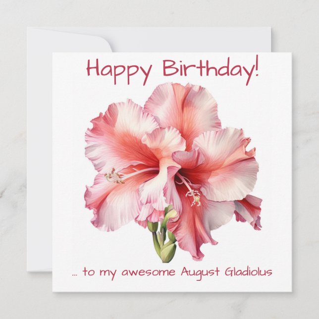 Cartes Pour Fêtes Annuelles August Gladiolus (Devant)