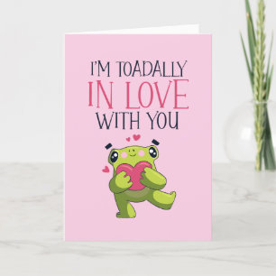 Cartes Pour Fêtes Annuelles Aujourd'hui dans l'amour Frog Pun drôle de Saint V