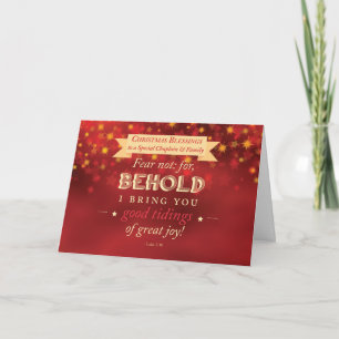 Cartes Pour Fêtes Annuelles Aumônier et famille Bienheureux de Noël Rouge, Or