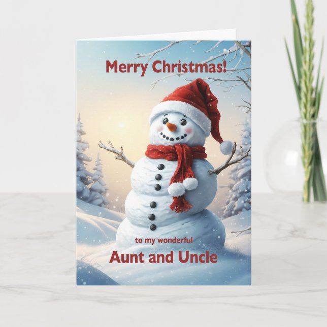Cartes Pour Fêtes Annuelles Aung et Oncle Christmas Snowman (Devant)