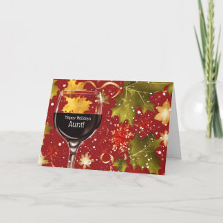 Cartes Pour Fêtes Annuelles Aunt Happy Holidays Christmas Humor with Wine
