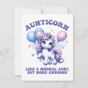 Cartes Pour Fêtes Annuelles Aunticorn Cool Tante