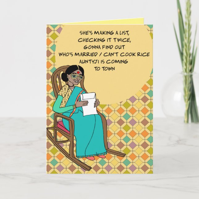 Cartes Pour Fêtes Annuelles Auntyji vient en ville (Devant)