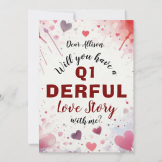 Cartes Pour Fêtes Annuelles Auras-tu une histoire d'amour Q1nderful avec moi ?