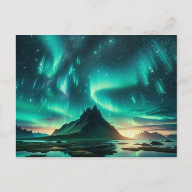 Cartes Pour Fêtes Annuelles Aurora boreal  (Devant)