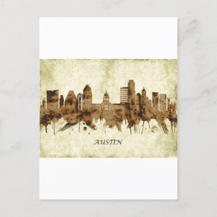 Cartes Pour Fêtes Annuelles Austin Texas Cityscape
