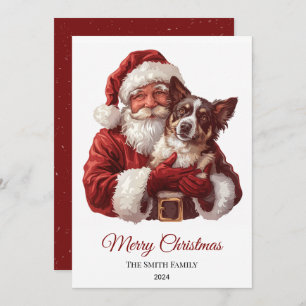 Cartes Pour Fêtes Annuelles Australian Kelpie Chien Père Noël