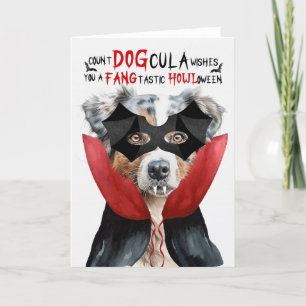 Cartes Pour Fêtes Annuelles Australian Shepherd Drôle comte DOGcula Halloween