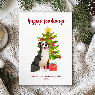 Cartes Pour Fêtes Annuelles Australian Shepherd Happy Howlidays Card
