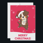 Cartes Pour Fêtes Annuelles Australian Shepherd Merry Christmas Winter<br><div class="desc">L'Australian Shepherd at Christmas with fairy lights. Funny animals with poists for the holidays. Also funny for Christmas in July. Dogs are cute animals and are parfait pour Christmas.</div>