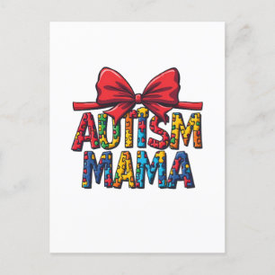 Cartes Pour Fêtes Annuelles Autism Mama Bow Coquette Maman Sensibilisation sur