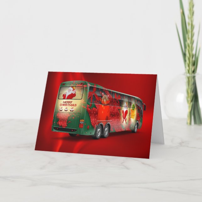 Cartes Pour Fêtes Annuelles Autobus de Noël (Devant)