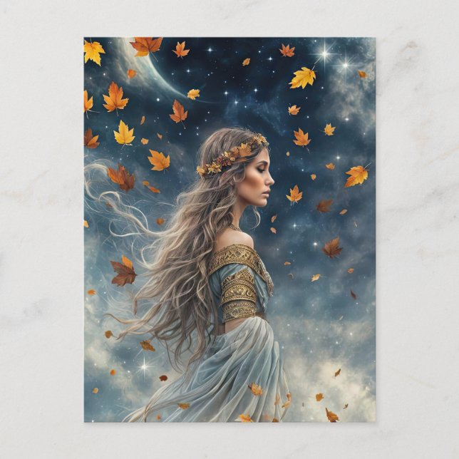 Cartes Pour Fêtes Annuelles Automne Automne Equinoxe Imaginaire Mystique magiq (Devant)