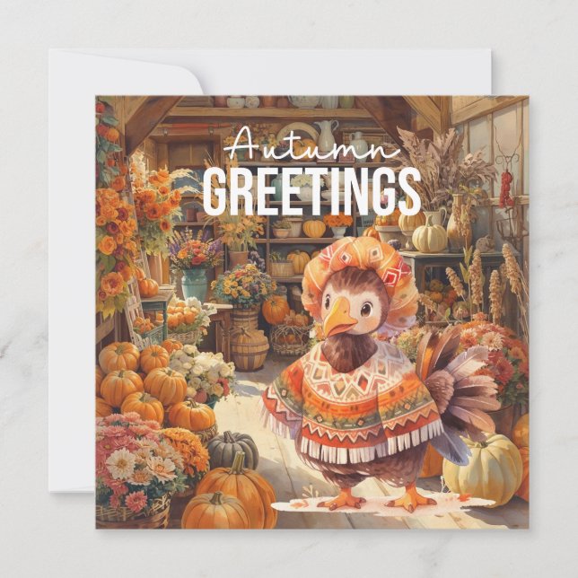 Cartes Pour Fêtes Annuelles Automne automne Turquie à Florisshop Thanksgiving (Devant)