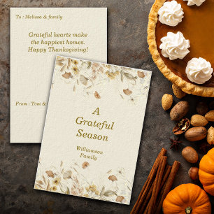 Cartes Pour Fêtes Annuelles Automne Botanique Thanksgiving Personnaliser