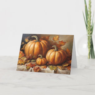 Cartes Pour Fêtes Annuelles Automne Citrouille Harvest, Automne Feuilles
