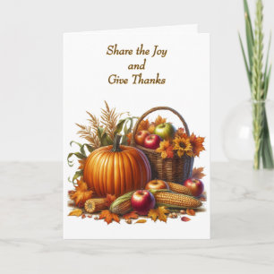 Cartes Pour Fêtes Annuelles Automne Citrouille Harvest Thanksgiving Holiday Ca