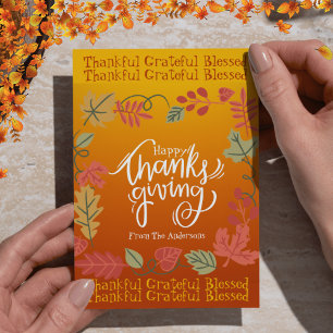 Cartes Pour Fêtes Annuelles Automne De L'Automne Feuilles Un Bon thanksgiving