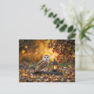 Cartes Pour Fêtes Annuelles Automne Équinoxe de l'automne Chouette mystique et