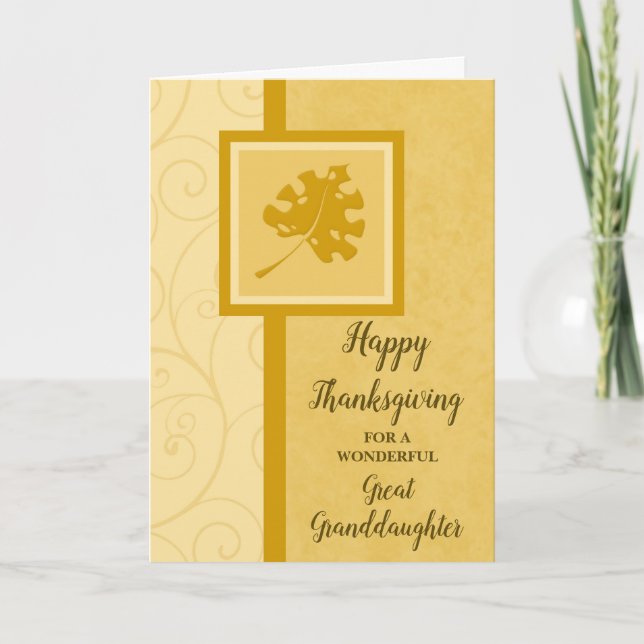 Cartes Pour Fêtes Annuelles Automne Feuilles Bon thanksgiving Grande Petite-fi (Devant)