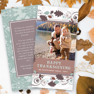 Cartes Pour Fêtes Annuelles Automne Feuilles Brown de l'automne Thanksgiving P