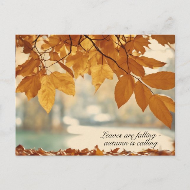 Cartes Pour Fêtes Annuelles Automne Feuilles Paysages (Devant)