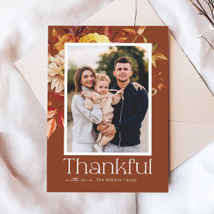 Cartes Pour Fêtes Annuelles Automne Fleur Gratitude Chaleureuse Famille Thankg