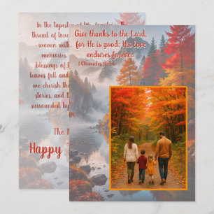 Cartes Pour Fêtes Annuelles Automne Grâce – Action de grâce Foi & Famille