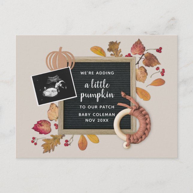 Cartes Pour Fêtes Annuelles Automne Thanksgiving Citrouille Bébé Grossesse Nai (Devant)