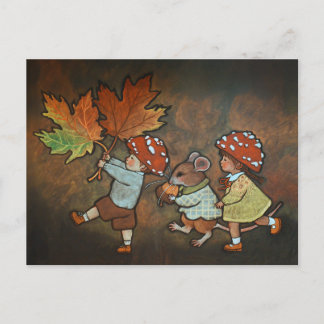 Cartes Pour Fêtes Annuelles Autumn fairies postcard